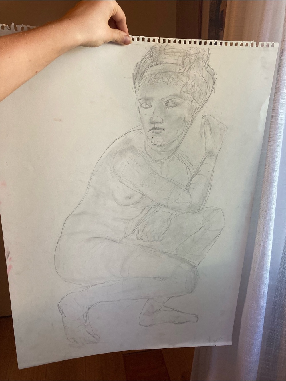 Figurative Pencil Study — Soft Gray Nude Sketch